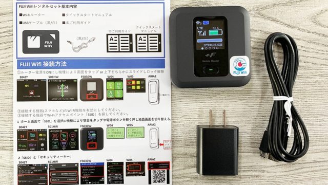 FUJI wifiでレンタルしたFS030Wの一式画像