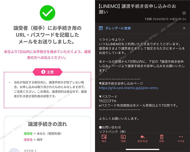 LINEMOの契約譲渡手順